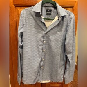 Ben Sherman All Way Stretch Light Blue Geometric Shirt